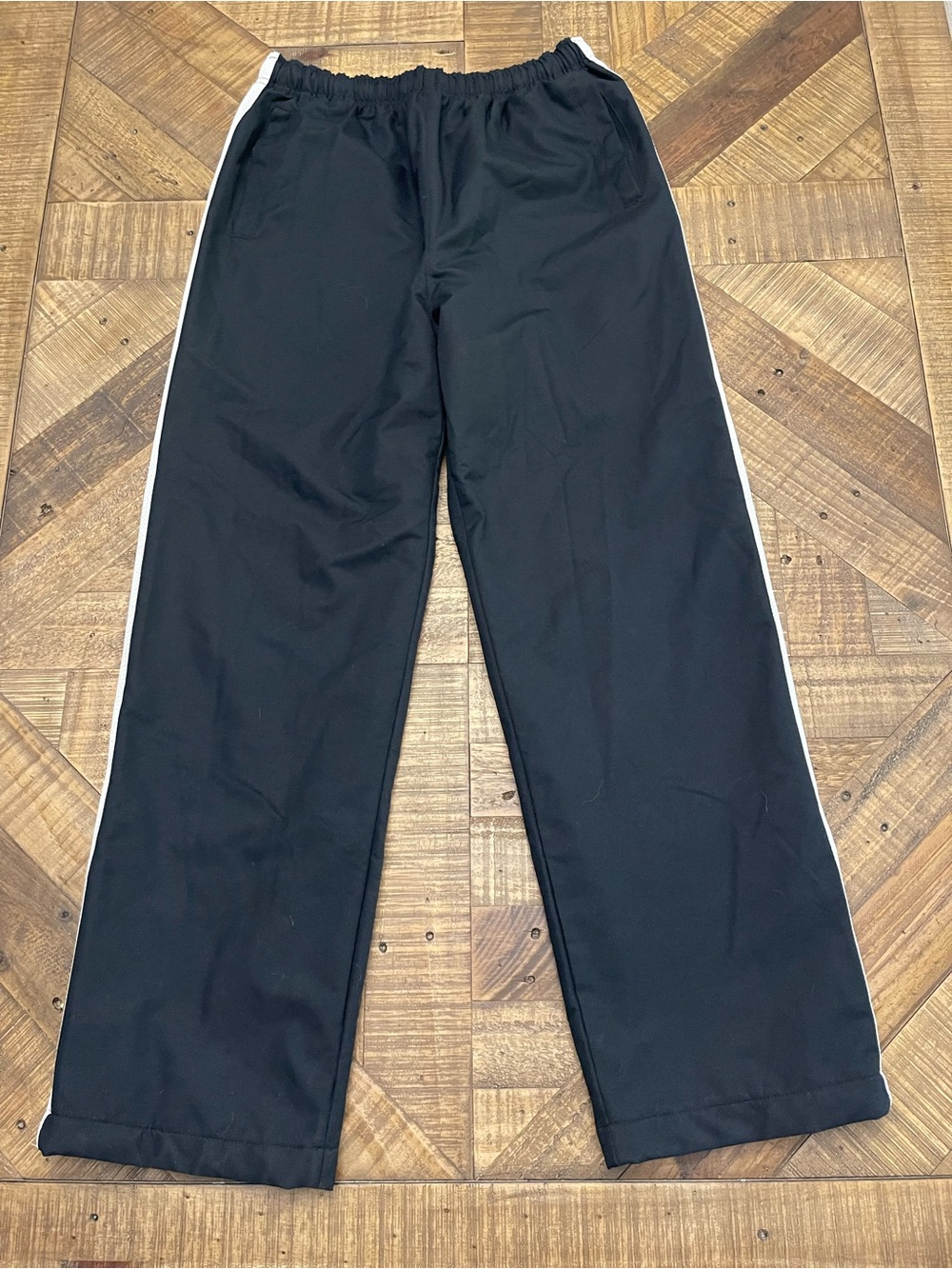 Tek Gear Boys XL (18/20) Black Track Pants Ankle Zip Fleece Lined